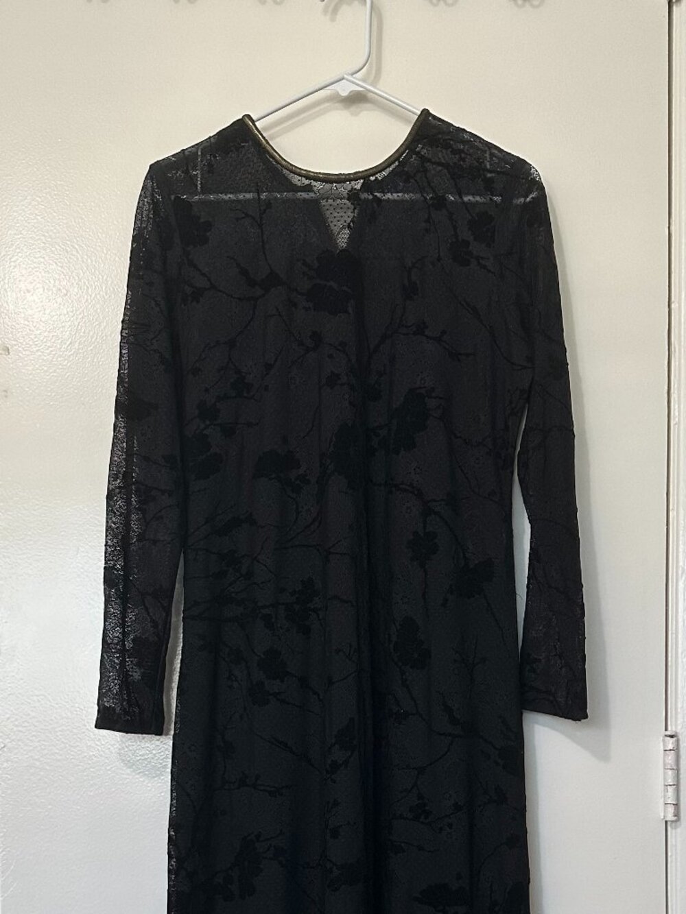 Black Floral Lace Maxi Dress